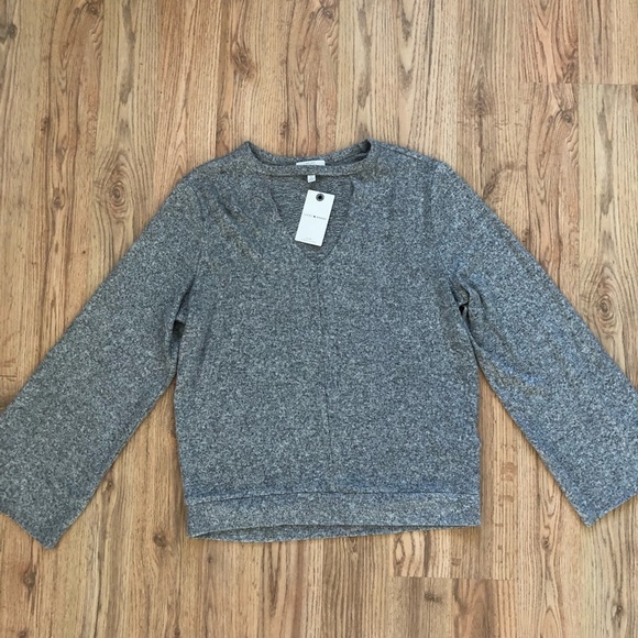 Grey Bell Sleeve Lucky Brand Sweater - Picture 1 of 4